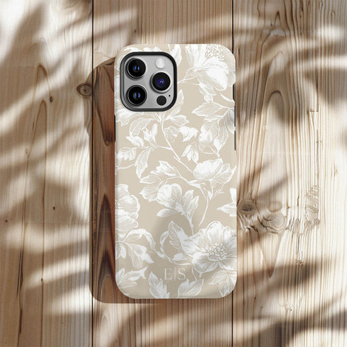 Custom Initials French Toile De Jouy iPhone Case V3