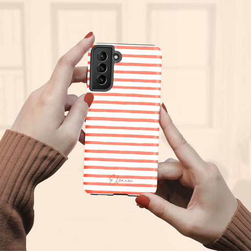 Personalized Coastal Stripes Galaxy Case