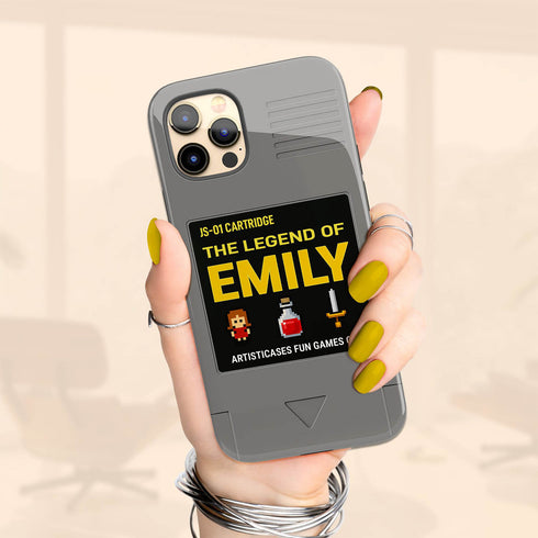 Personalized Pixel Retro Game Cartridge iPhone Case