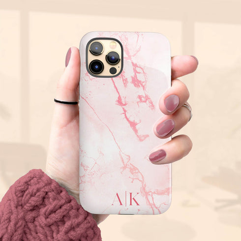 Custom Initials Marble iPhone Case