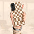 Custom Initials Retro Checkerboard Galaxy Case