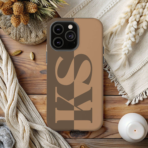 Personalized Minimalist Two-Tone Terra iPhone Case
