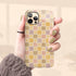 Custom Initials Floral Checkerboard iPhone Case