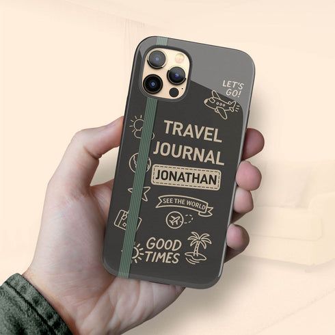 Personalized Classic Travel Journal iPhone Case