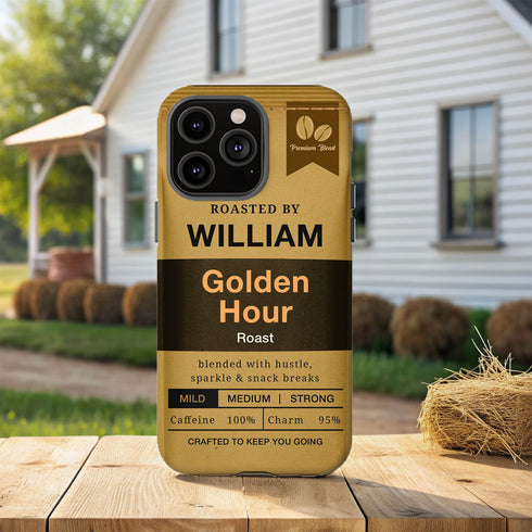 Personalized Morning Fuel Coffee Bean Bag iPhone Case