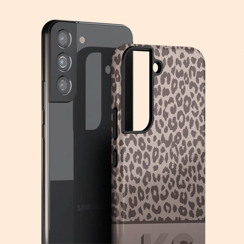 Boho Leopard 3D Initials Galaxy Case