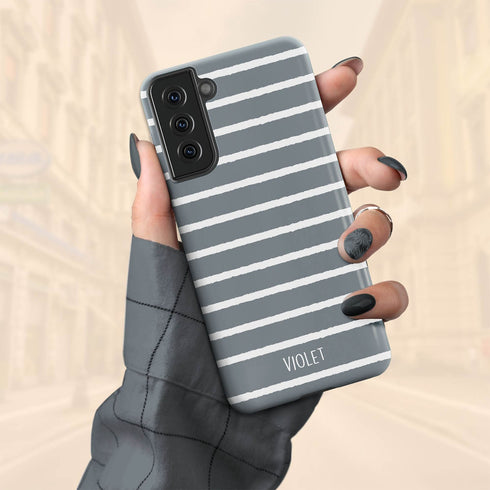 Custom Name Hand Drawn Pastel Stripes Galaxy Case