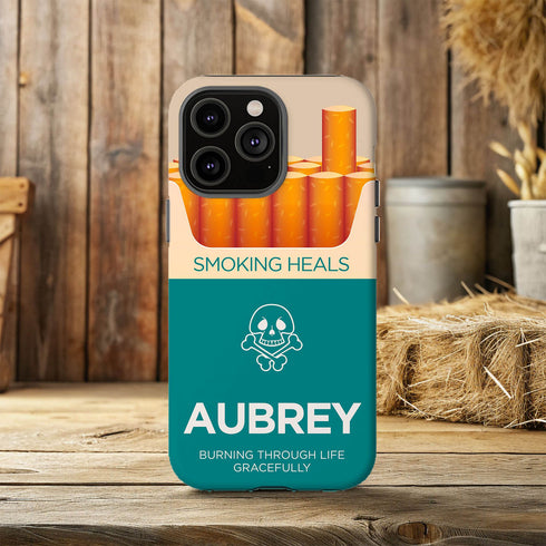Personalized Funny Cigarette Pack Smoking Heals iPhone Case