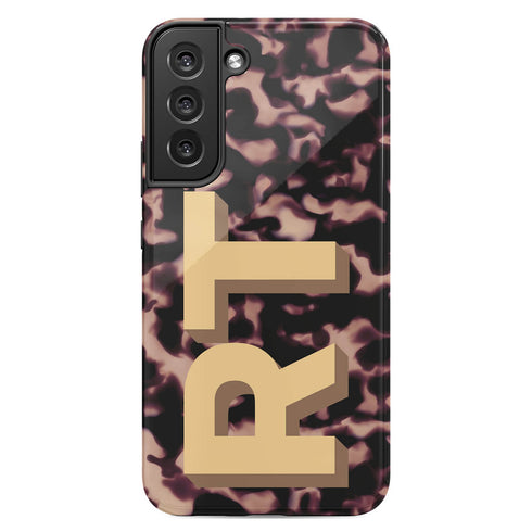 Custom 3D Initials Dark Tort Galaxy Case