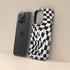 Groovy Checkerboard 3D Initials iPhone Case