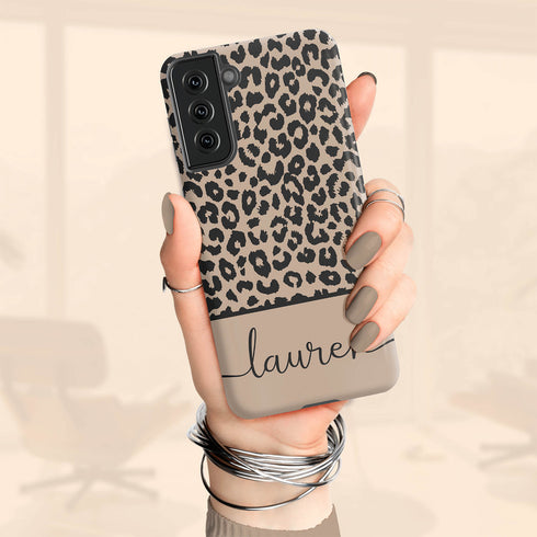Boho Leopard Custom Name Galaxy Case