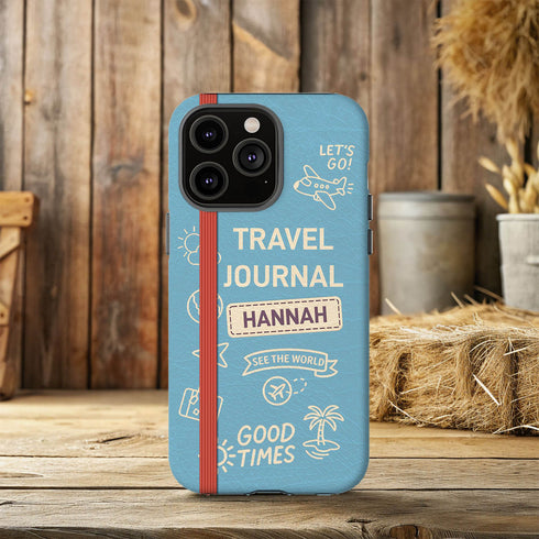 Personalized Classic Travel Journal iPhone Case