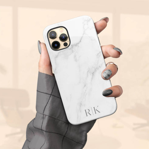 Custom Initials Marble iPhone Case