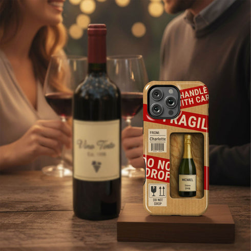 Personalized Fragile Wine Bottle iPhone Case
