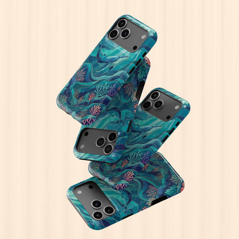 Personalized Polygon Glass Whale iPhone Case