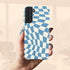 Custom Initials Wavy Groovy Checkerboard Galaxy Case