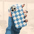 Custom Initials Argyle Checkerboard iPhone Case