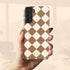Custom Initials Argyle Checkerboard Galaxy Case