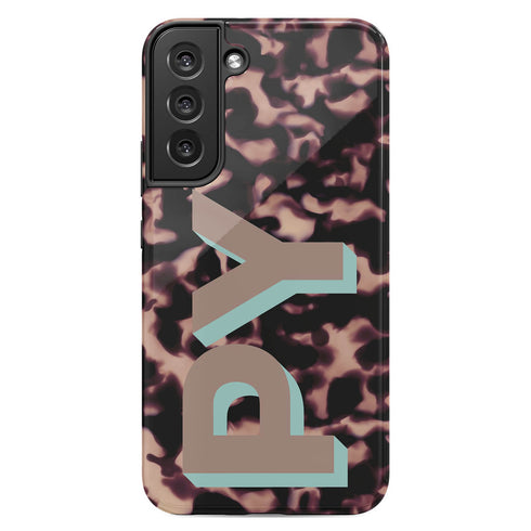 Custom 3D Initials Dark Tort Galaxy Case