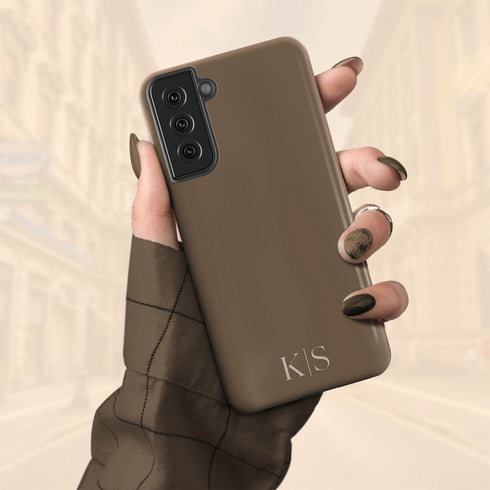 Custom Initials Earth Tones Monogram Galaxy Case - Light