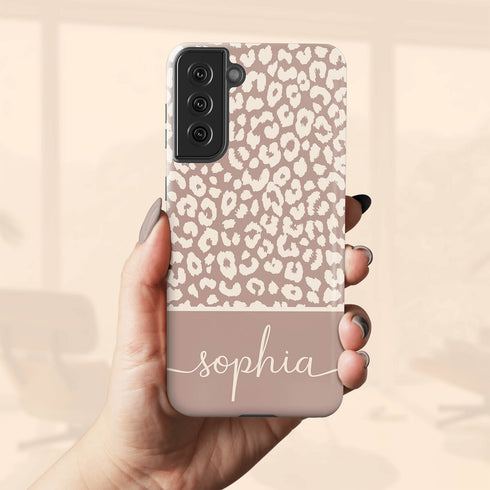 Boho Leopard Custom Name Galaxy Case