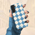 Custom Initials Argyle Checkerboard Galaxy Case