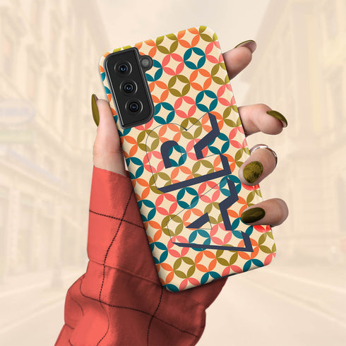 Retro Custom 3D Initials Galaxy Case