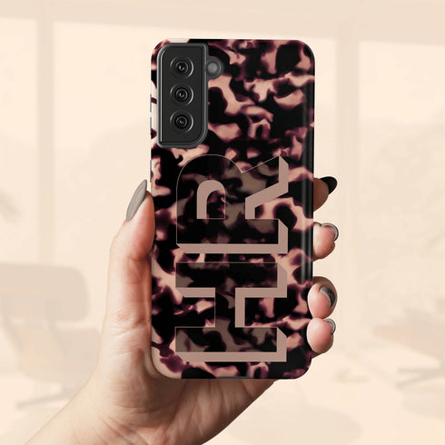 3D Camo Initials Dark Tort Galaxy Case