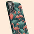 Custom Initials Tropical Pink Flamingos Galaxy Case