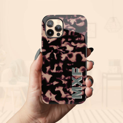 3D Custom Name Dark Tort iPhone Case
