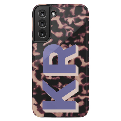 Custom 3D Initials Dark Tort Galaxy Case