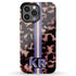3D Striped Pattern Initials Dark Tort iPhone Case