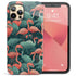 Custom Initials Tropical Pink Flamingos iPhone Case