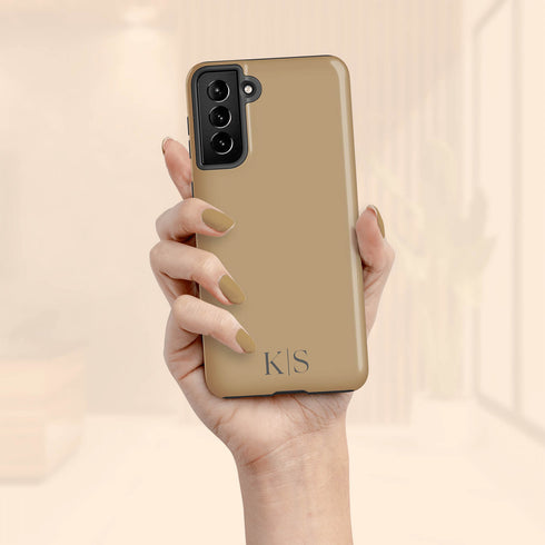 Custom Initials Earth Tones Monogram Galaxy Case - Dark