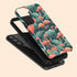 Custom Initials Tropical Pink Flamingos Galaxy Case