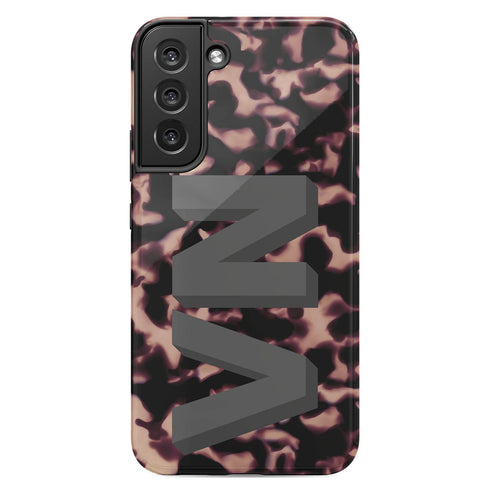 Custom 3D Initials Dark Tort Galaxy Case