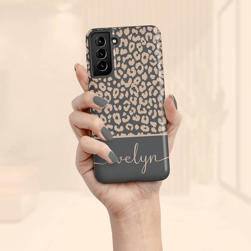 Boho Leopard Custom Name Galaxy Case