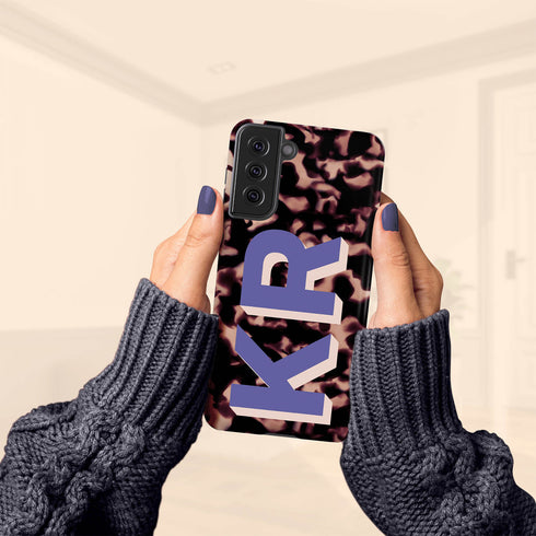 Custom 3D Initials Dark Tort Galaxy Case