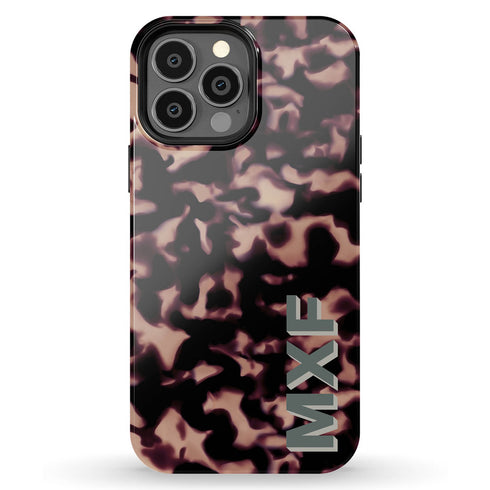 3D Custom Name Dark Tort iPhone Case