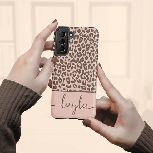 Boho Leopard Custom Name Galaxy Case