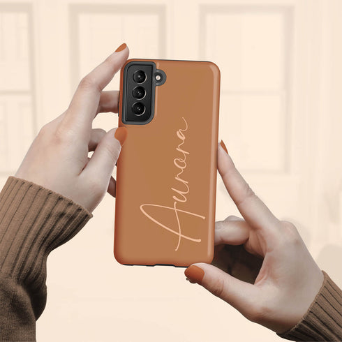 Custom Signature Name Earth Tones Galaxy Case - Light