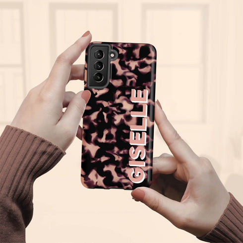 3D Custom Name Dark Tort Galaxy Case