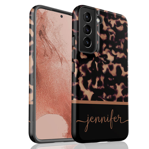 Custom Name Dark Tortoiseshell Galaxy Case