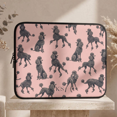 Personalized French Poodles Laptop Sleeve