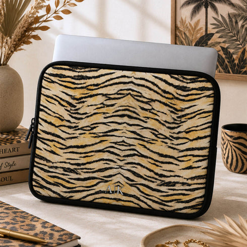 Personalized Velvet Tiger Laptop Sleeve