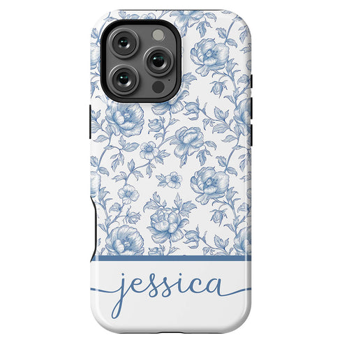 Custom Name French Toile De Jouy iPhone Case V2
