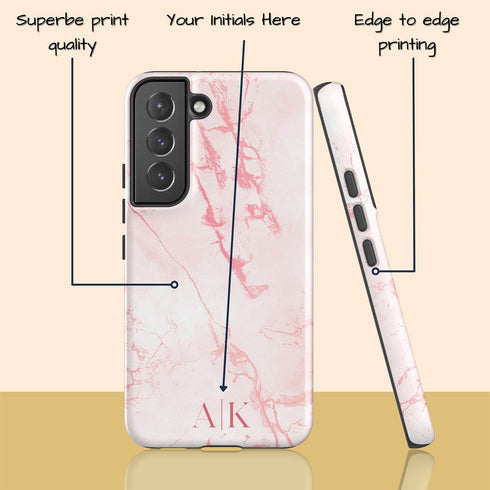 Custom Initials Marble Galaxy Case