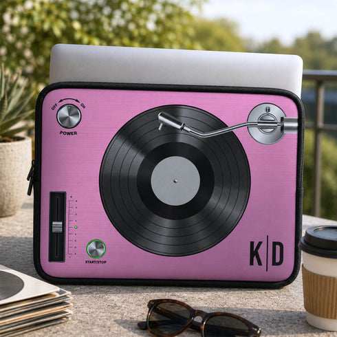 Personalized Classic Vinyl Record Player Laptop Sleeve