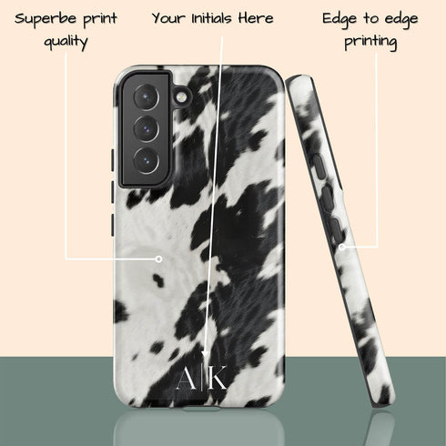 Custom Initials Cowhide Galaxy Case