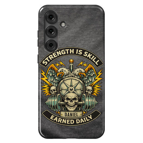 Personalized Gym Rat Strength is Skill Galaxy Case